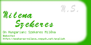 milena szekeres business card